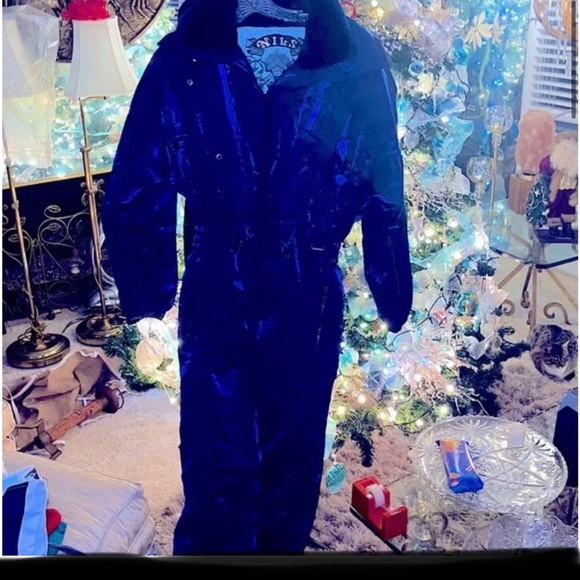 Nils Ski suit Iridescent 2-tone Metallic shimmer blue black - Picture 1 of 3